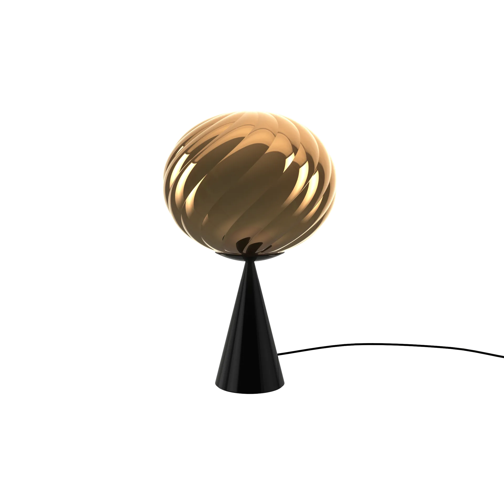 Whirl cone Tablett Tischleuchte, Gold-black Tom Dixon