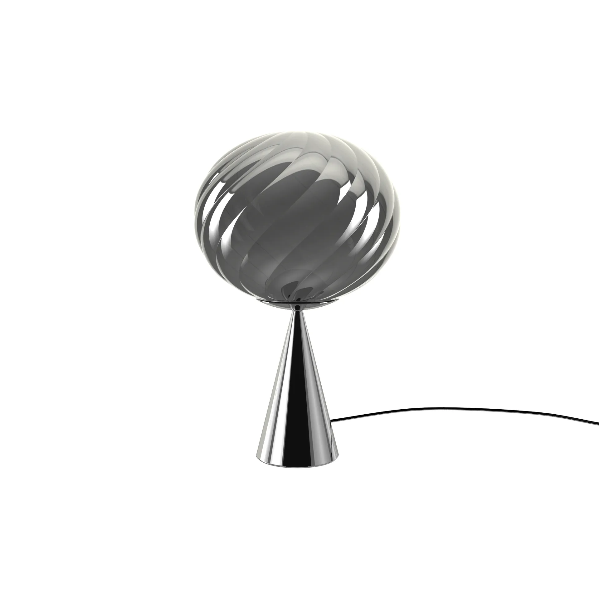 Whirl cone Tablett Tischleuchte, Silver-black Tom Dixon