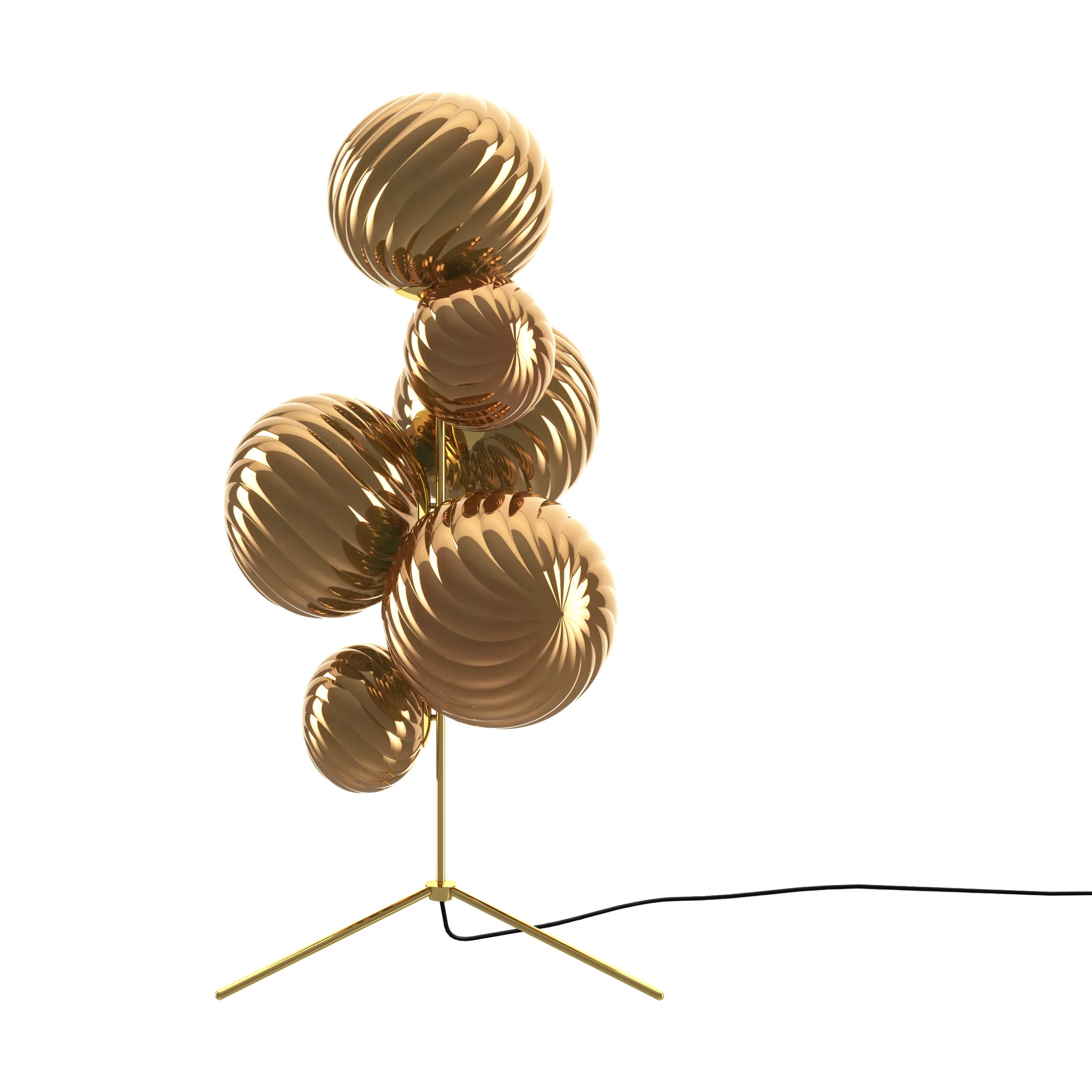 Whirl Kronleuchter Stehleuchte, Gold Tom Dixon