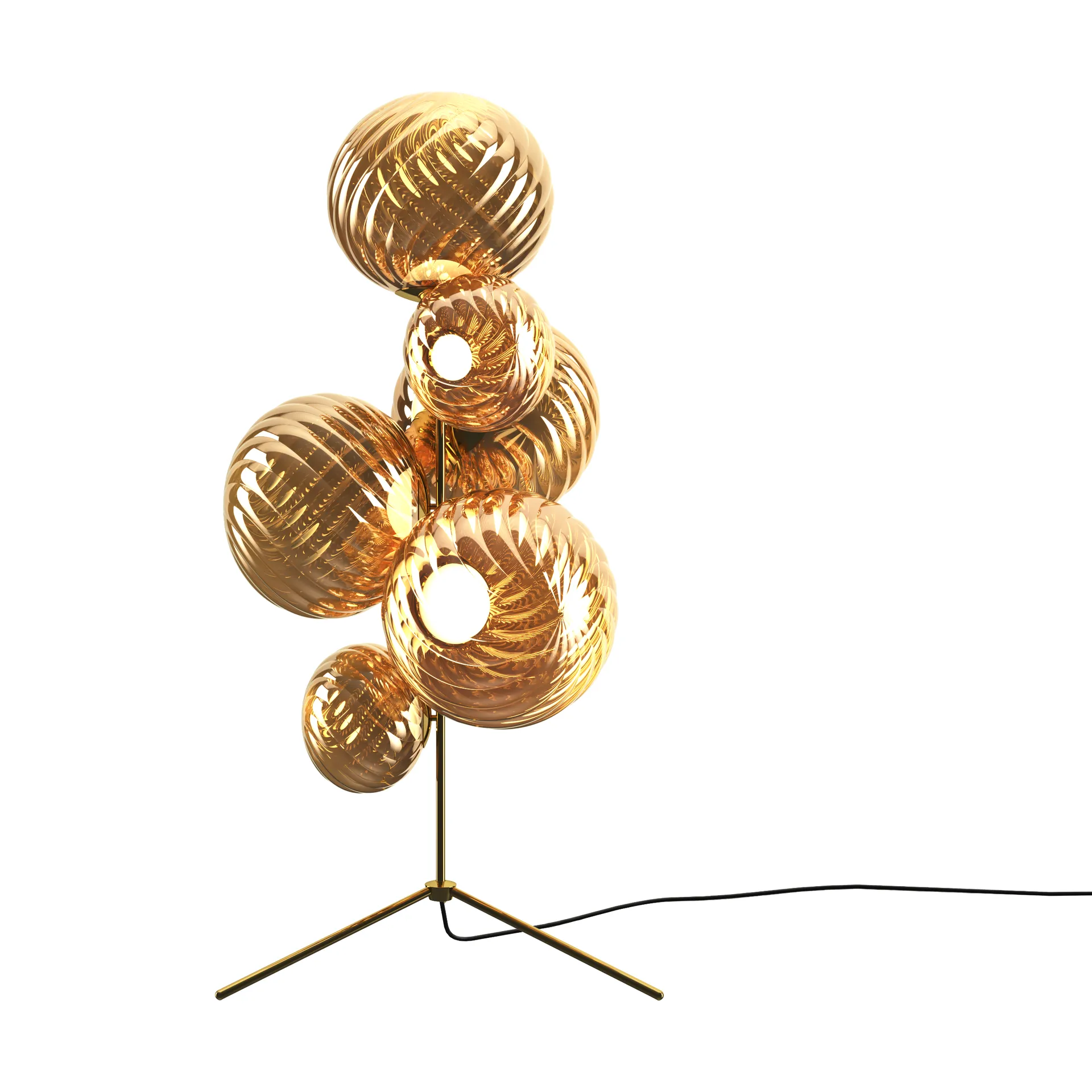 Whirl Kronleuchter Stehleuchte, Gold Tom Dixon