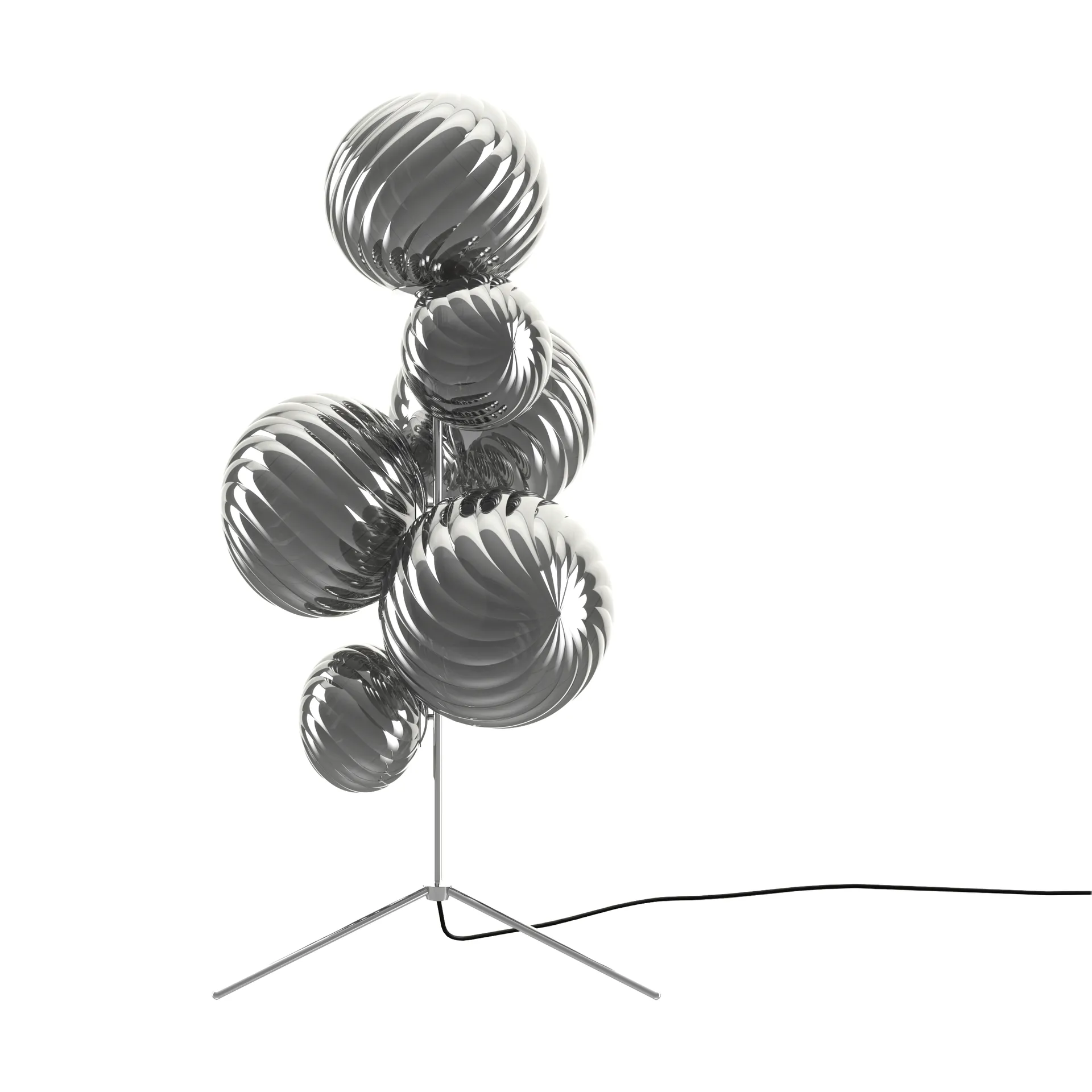 Whirl Kronleuchter Stehleuchte, Silber Tom Dixon