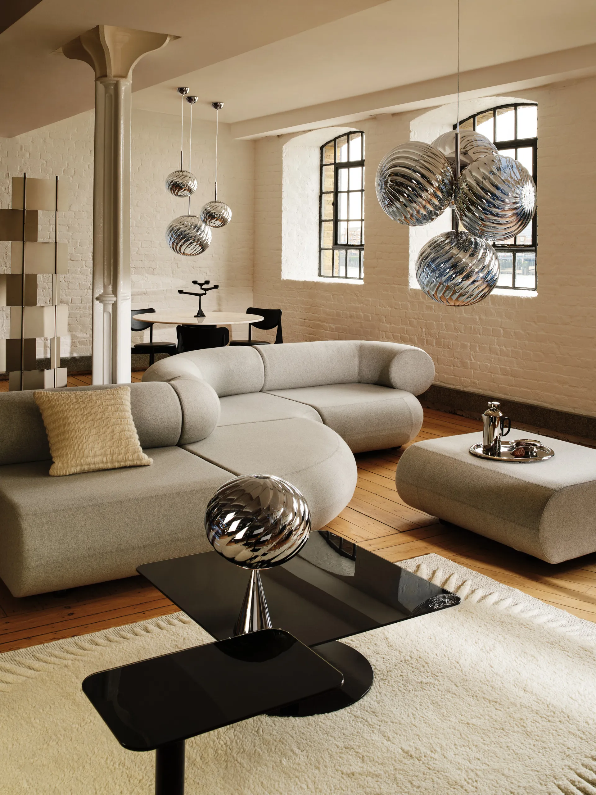 Whirl Pendelleuchte Ø45 cm, Silber Tom Dixon