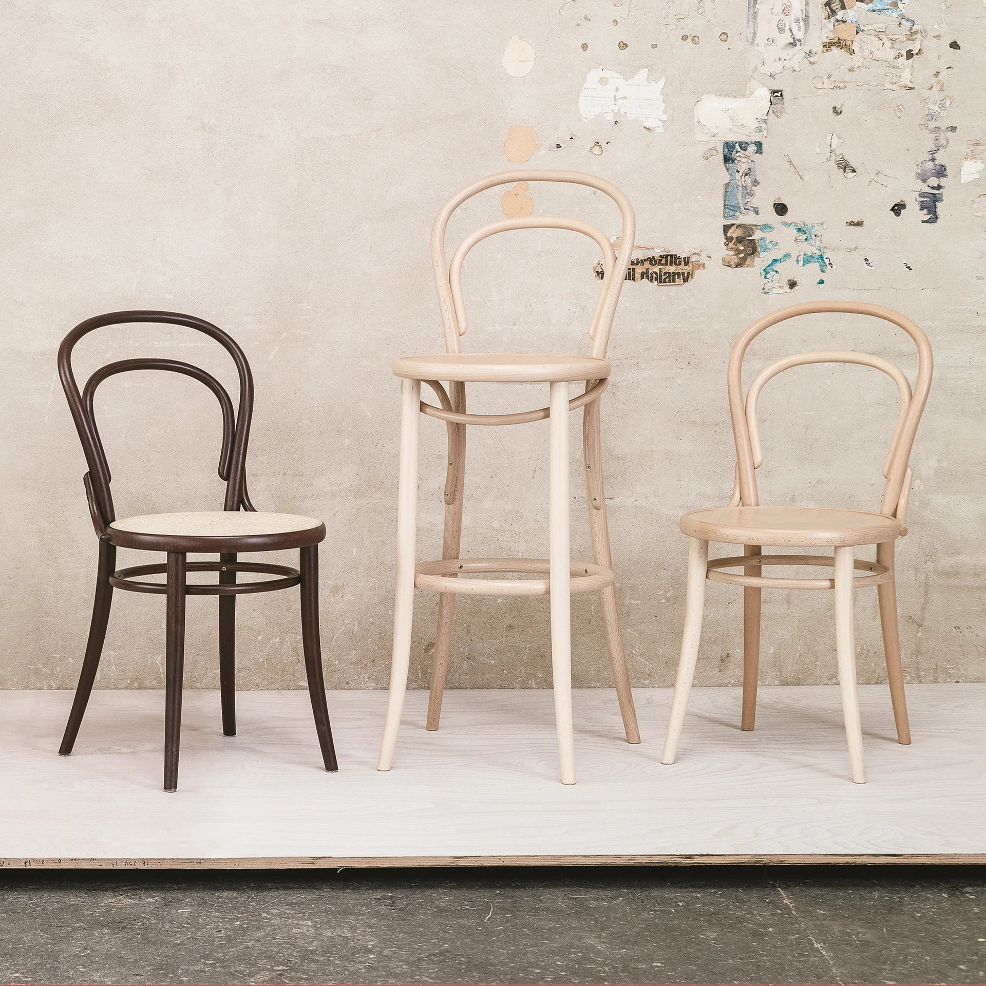 Ton no.14 Stuhl, Coffee B4-New Rattansitz TON