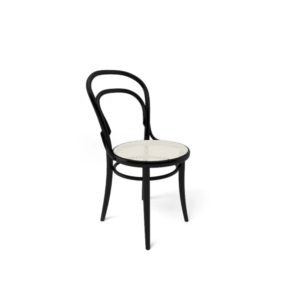 Ton no.14 Stuhl, Schwarzbets b123, Rattansitz TON