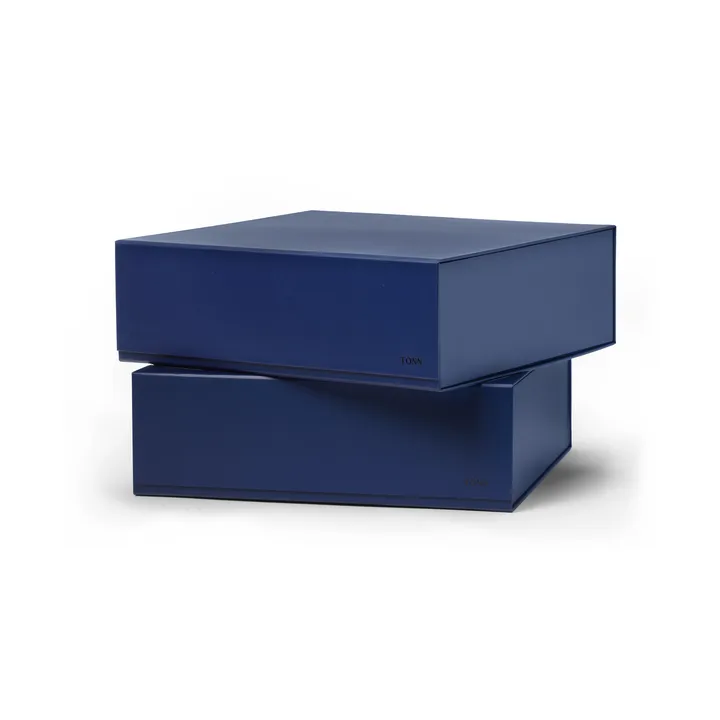 Pac box Aufbewahrungsbox - Midnight blue, groß 32,5x10,5x30 cm, 2-teilig - TÔNN furniture