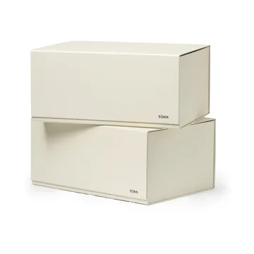 Pac box Aufbewahrungsbox - Off-white, medium 30x13,5x22 cm, 2-teilig - TÔNN furniture
