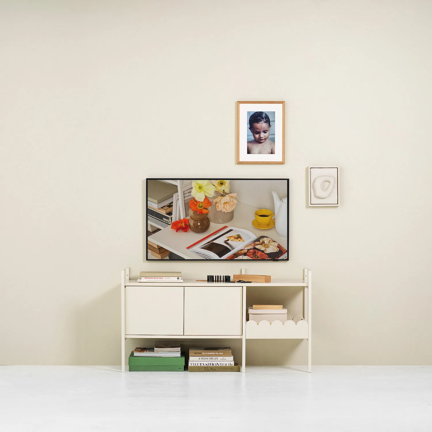 Portal TV-Bank 123 cm - Off-white,  TÔNN furniture