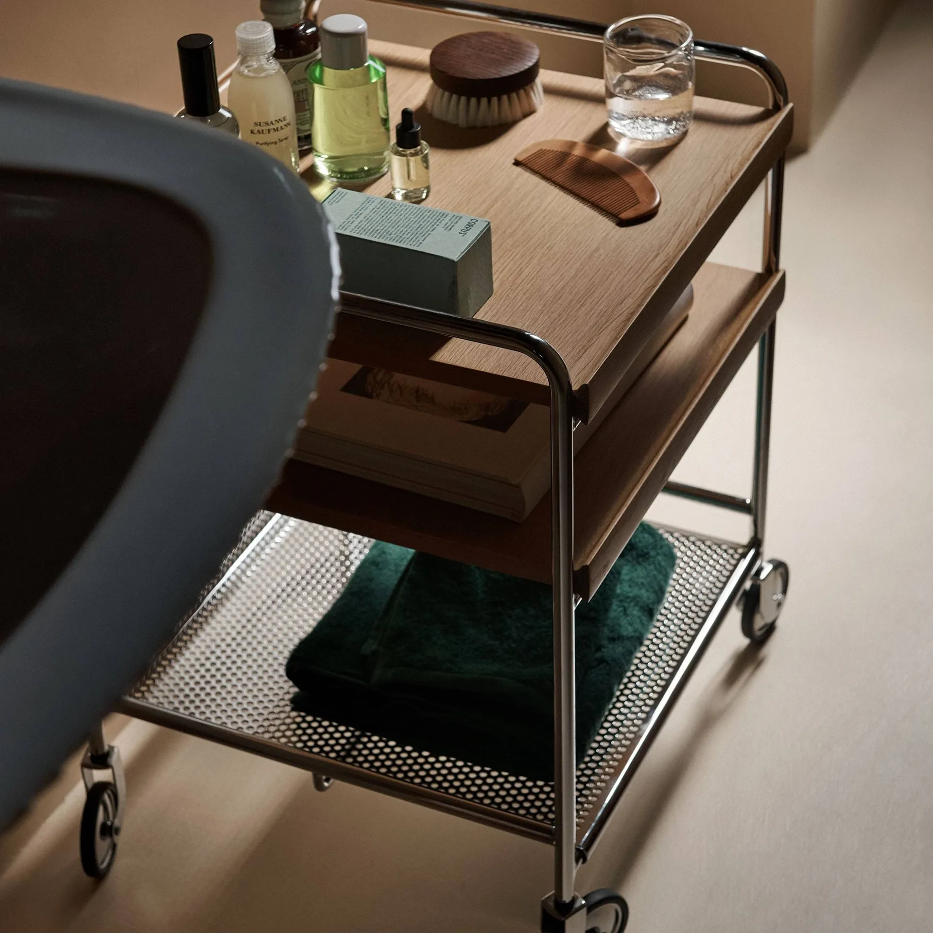Alima NDS2 Servierwagen, Lackierte Eiche-Chrome &Tradition