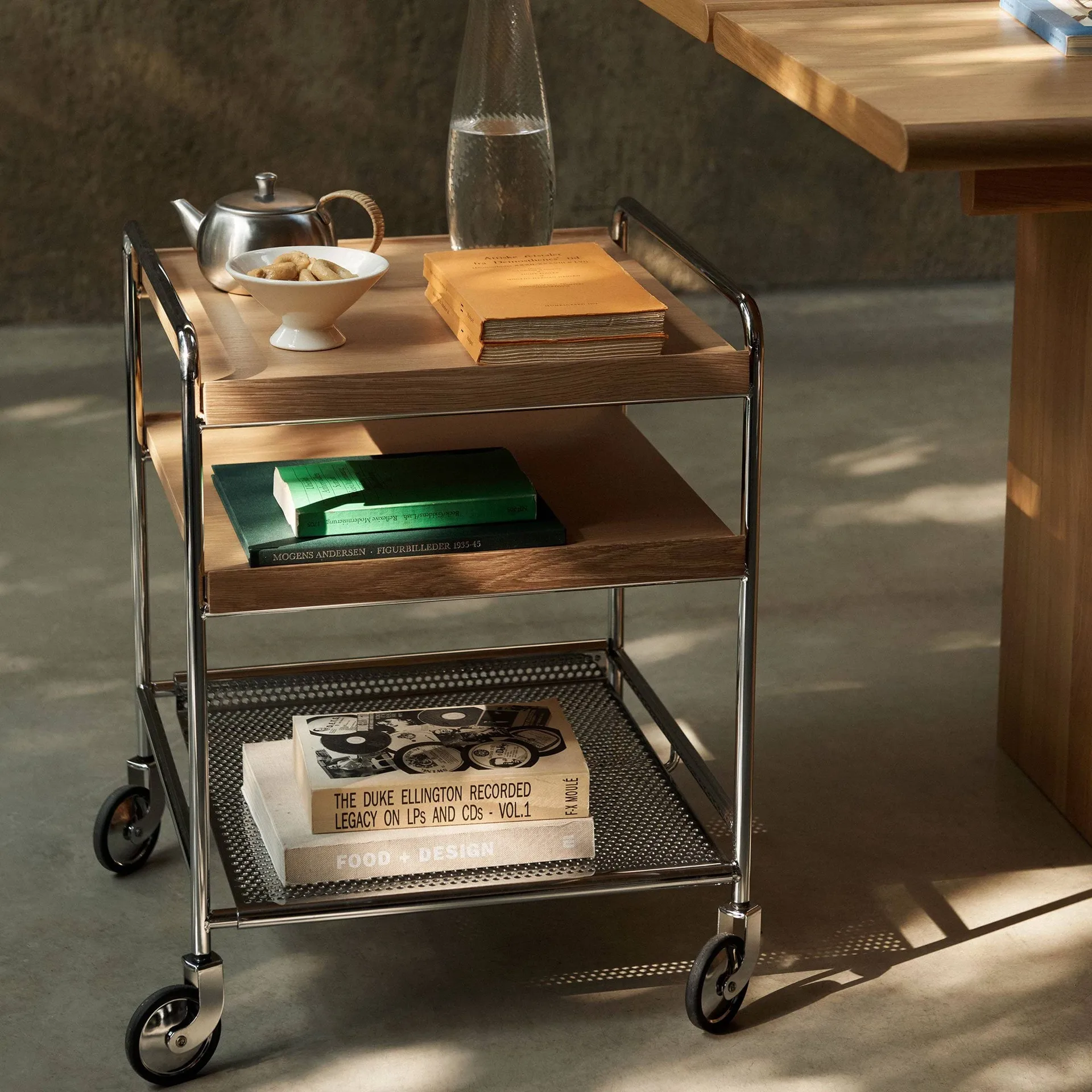 Alima NDS2 Servierwagen, Lackierte Eiche-Chrome &Tradition