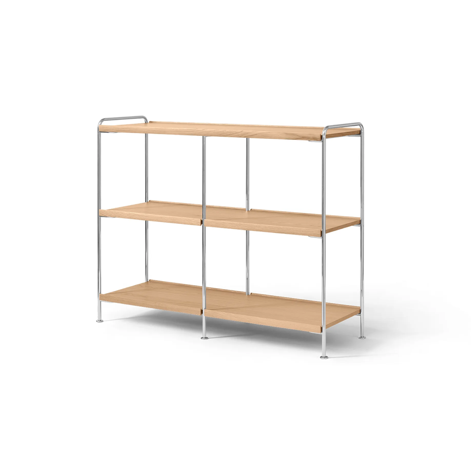 Alima NDS5 Regal, Lackierte Eiche-Chrome, 123x95x38 cm &Tradition