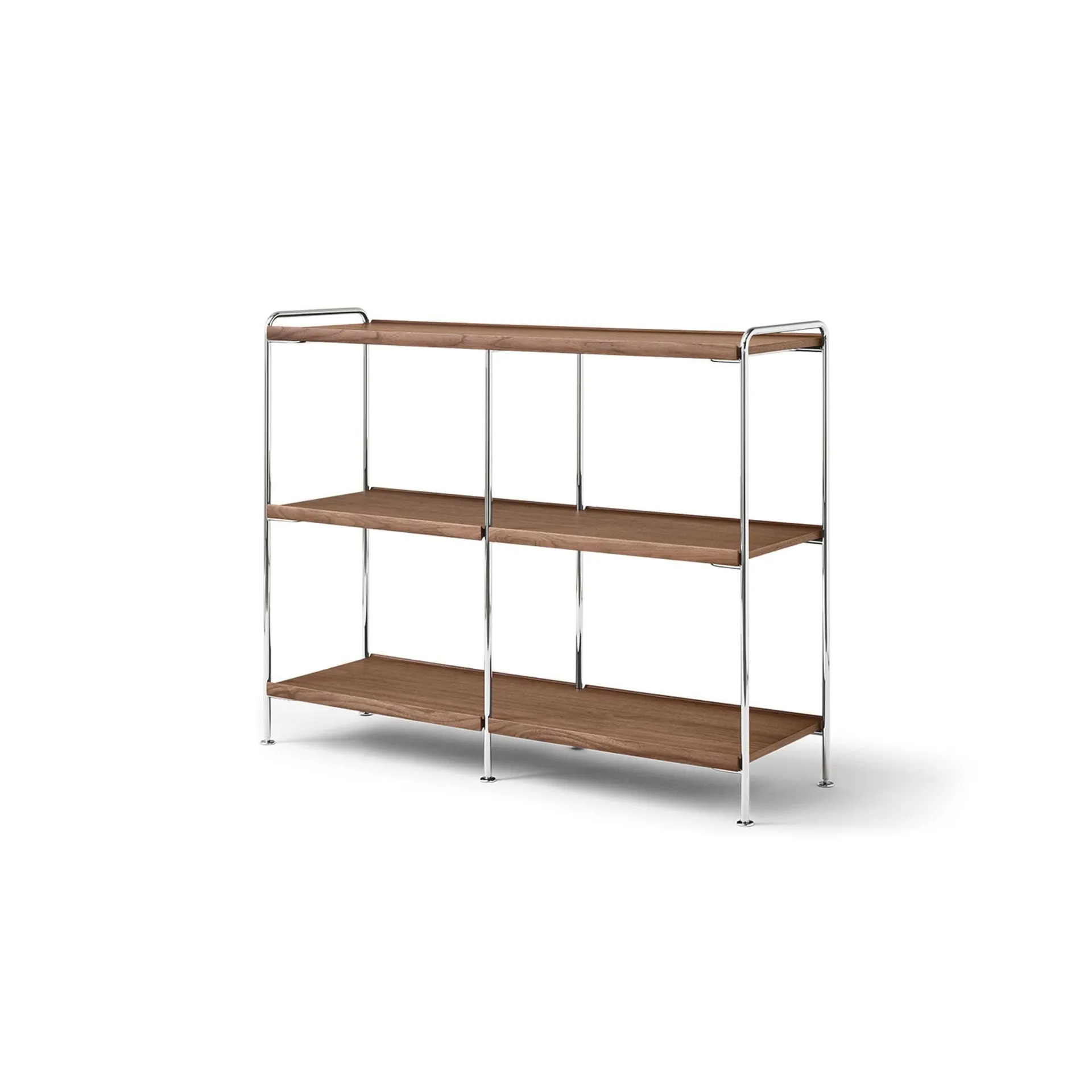 Alima NDS5 Regal, Lackierte Walnuss-Chrome, 123x95x38 cm &Tradition