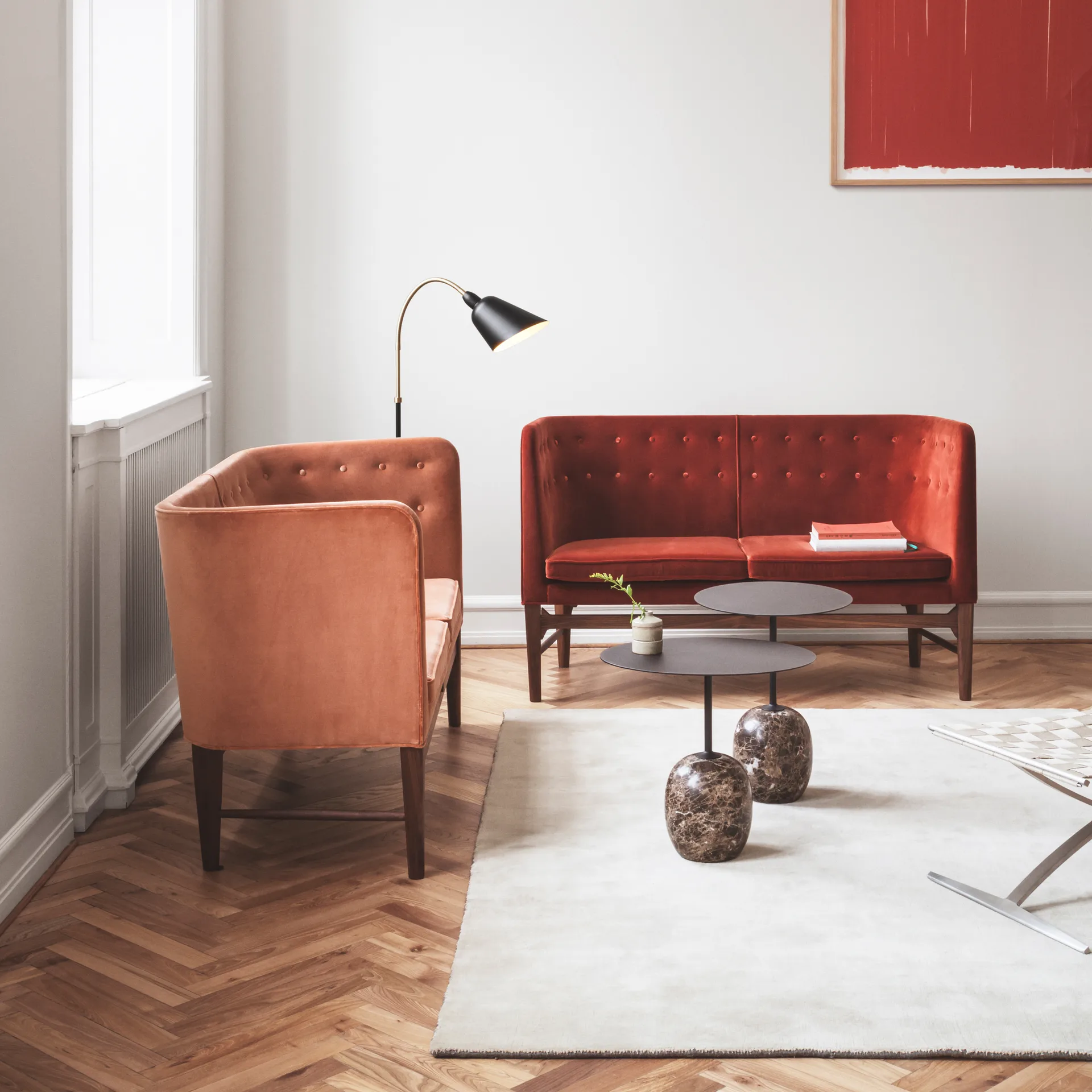 Bellevue AJ7 Stehleuchte, Schwarz-Messing &Tradition