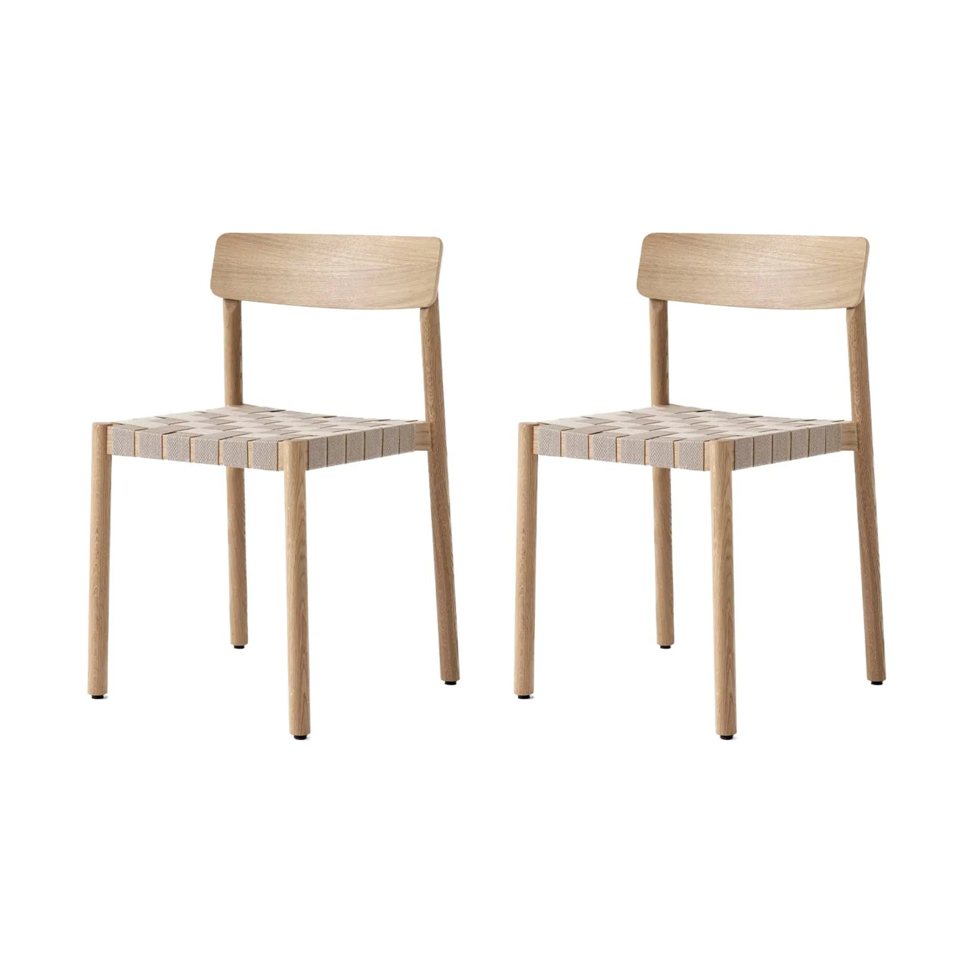 Betty TK1 Stuhl, Eiche-naturgeflochtene Leinenband-Sitzfläche, 2er Pack,  &Tradition