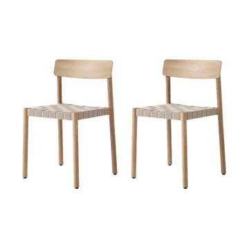 Betty TK1 Stuhl, Eiche-naturgeflochtene Leinenband-Sitzfläche, 2er Pack - &Tradition
