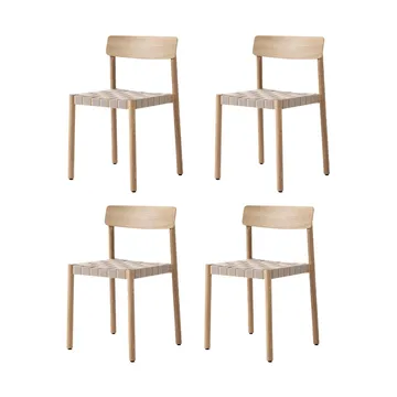 Betty TK1 Stuhl, Eiche-naturgeflochtene Leinenband-Sitzfläche, 4er Pack - &Tradition