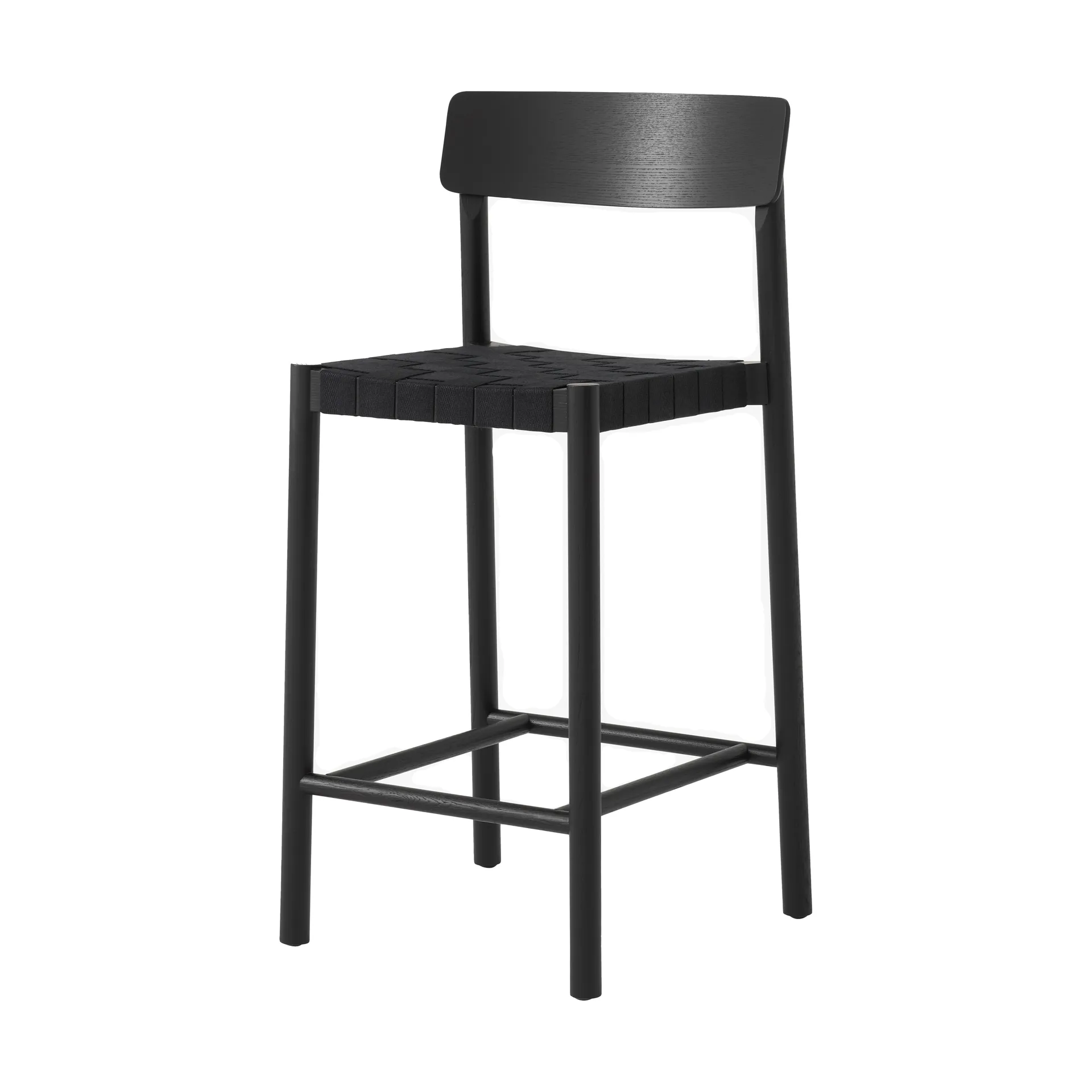 Betty TK12 Counter Chair Barstuhl 65 cm, Schwarzes leinen-schwarz lackierte esche &Tradition