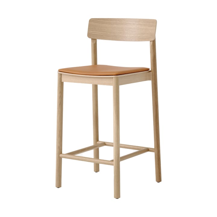 Betty TK14 Counter Chair Barstuhl 65 cm - Noble leder in cognacfarbe-lackierte eiche - &Tradition