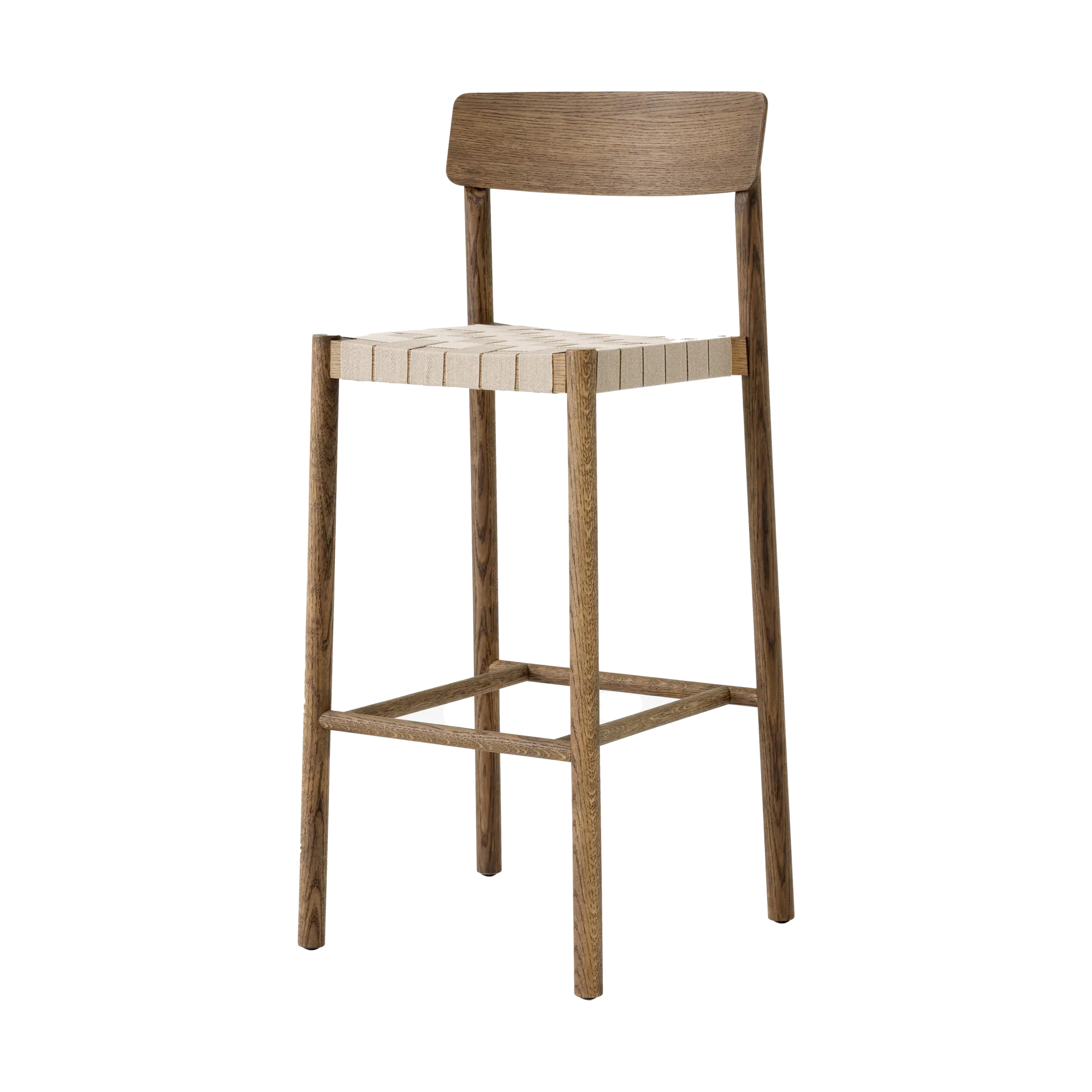 Betty TK15 Bar Chair Barstuhl 75 cm, Geräucherte eiche-naturfarbenes leinen &Tradition
