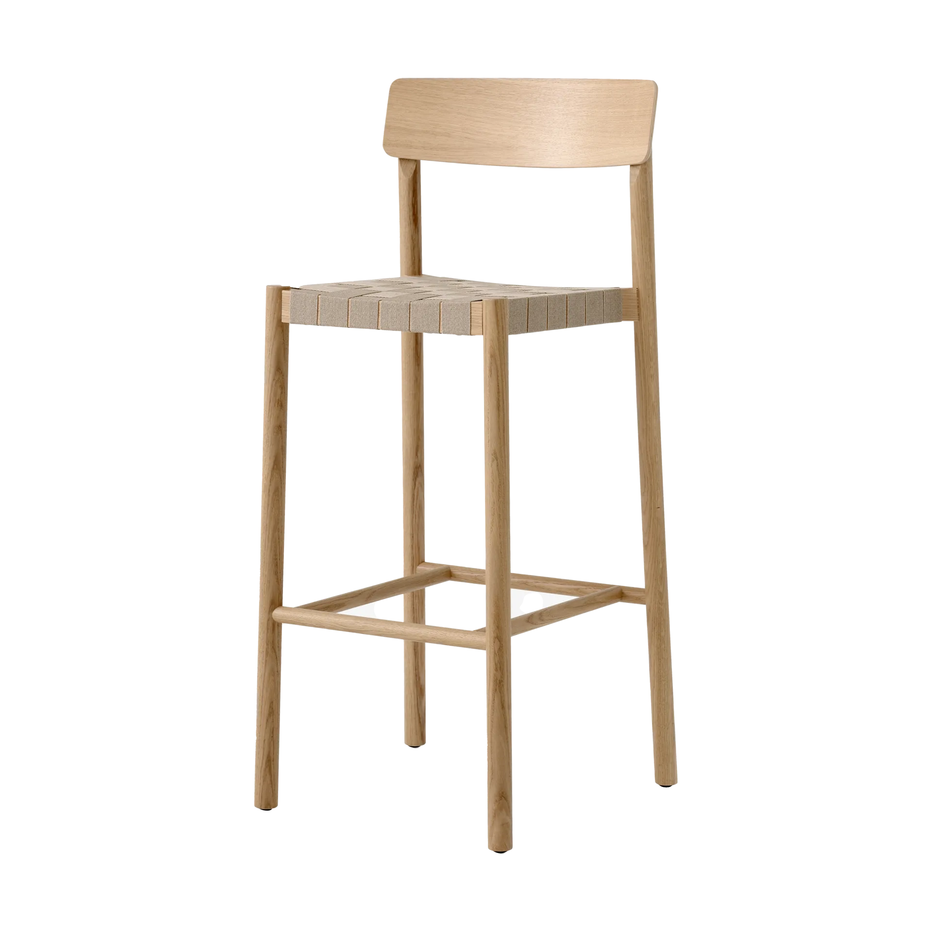 Betty TK15 Bar Chair Barstuhl 75 cm, Lackierte eiche-naturfarbenes leinen &Tradition