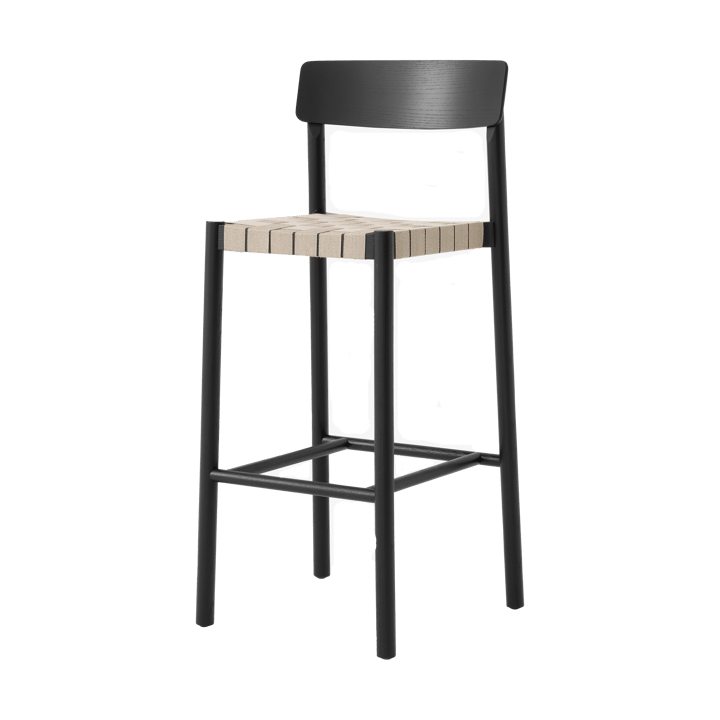 Betty TK15 Bar Chair Barstuhl 75 cm - Schwarz lackierte esche-naturfarbenes leinen - &Tradition