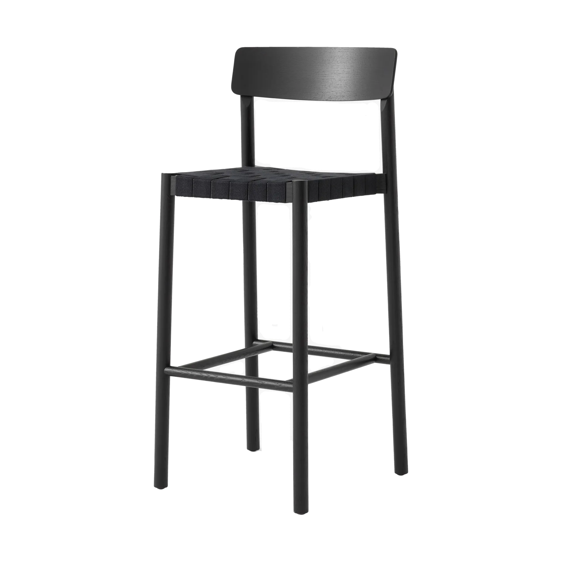 Betty TK15 Bar Chair Barstuhl 75 cm, Schwarz lackierte esche-schwarzes leinen &Tradition