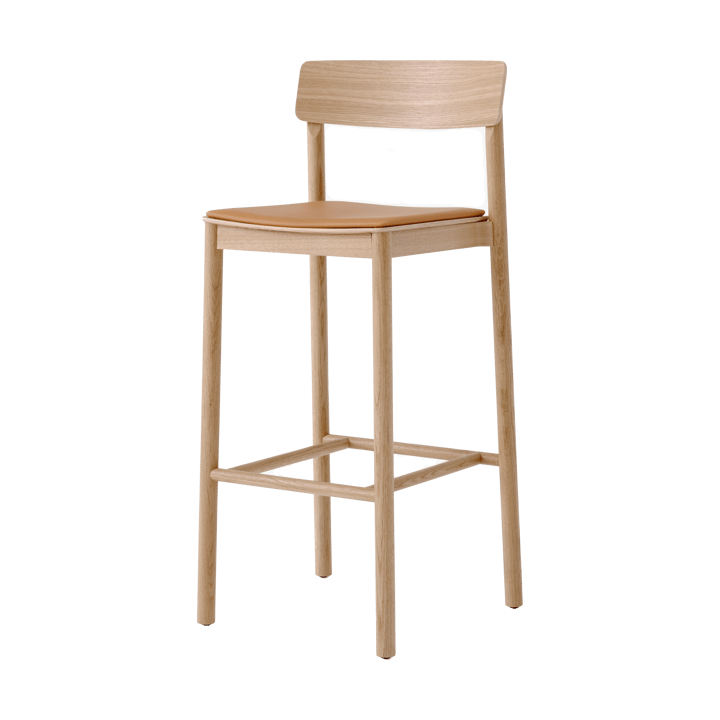 Betty TK17 Bar Chair Barstuhl 75 cm - Noble leder in cognacfarbe-lackierte eiche - &Tradition