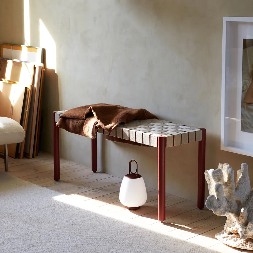 Betty TK4 Bank, Black, Leinenbandsitz natürlich geflochten &Tradition