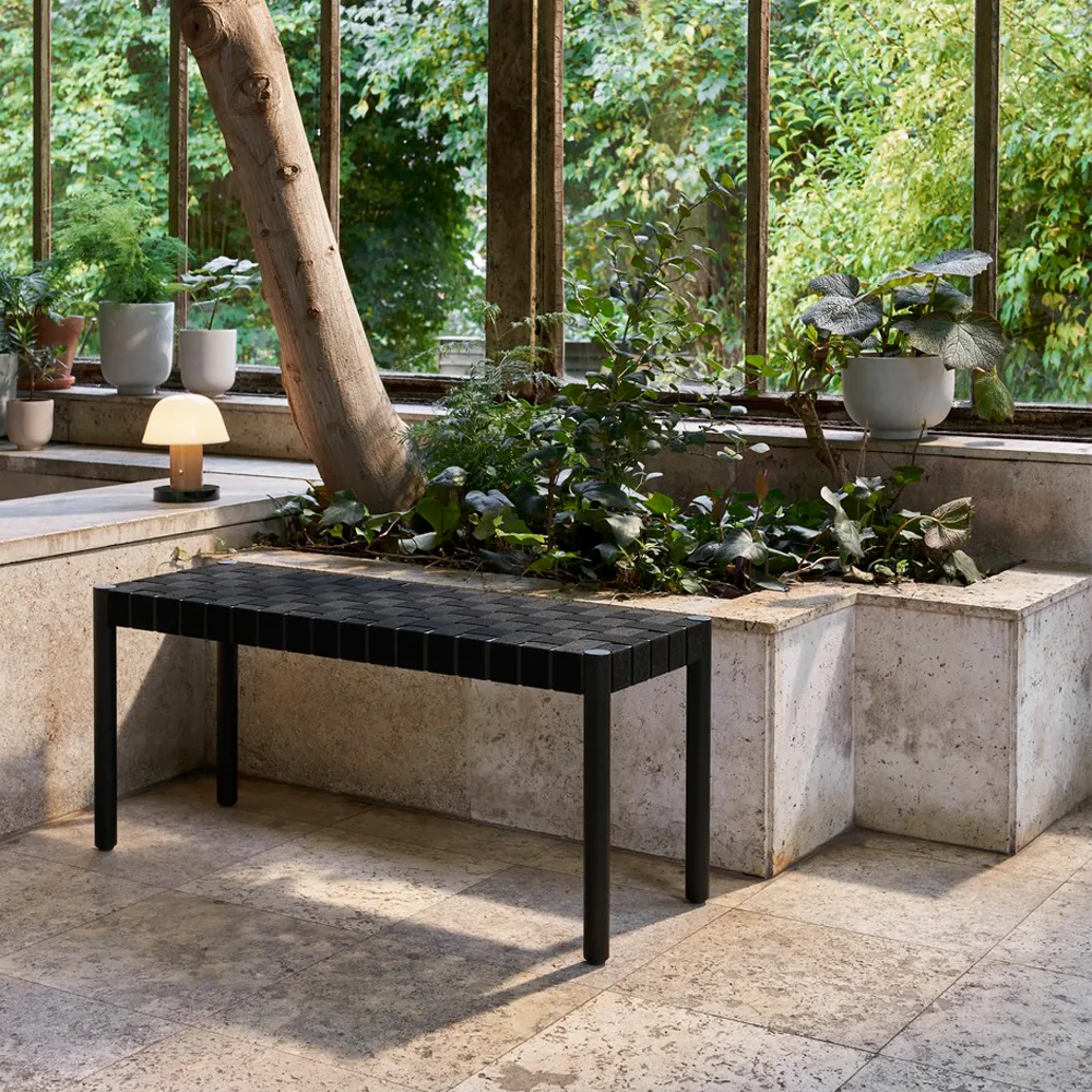 Betty TK4 Bank, Black, Leinenbandsitz natürlich geflochten &Tradition