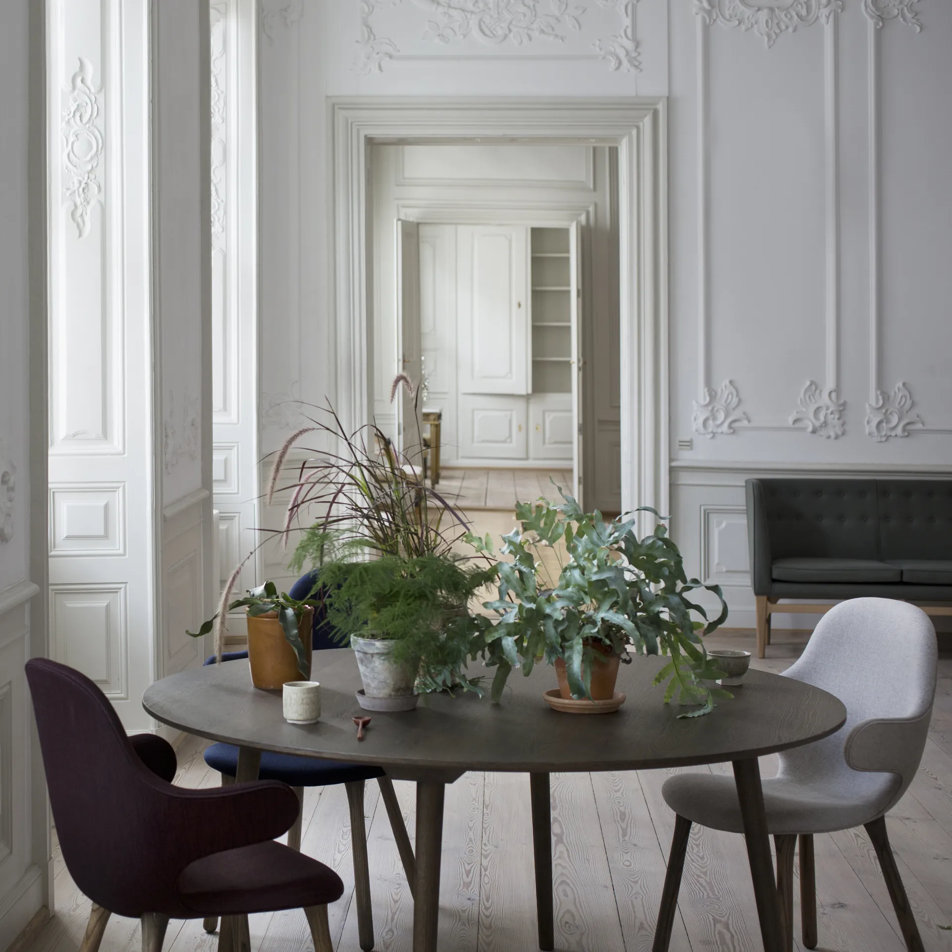 Catch JH1 Stuhl, Balder 782 dark blue-Eiche schwarz &Tradition