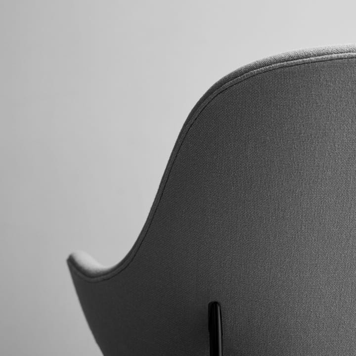 Catch JH14 Loungesessel, Stoff hallingdal 110 grey, Stahlgestell schwarz lackiert &Tradition