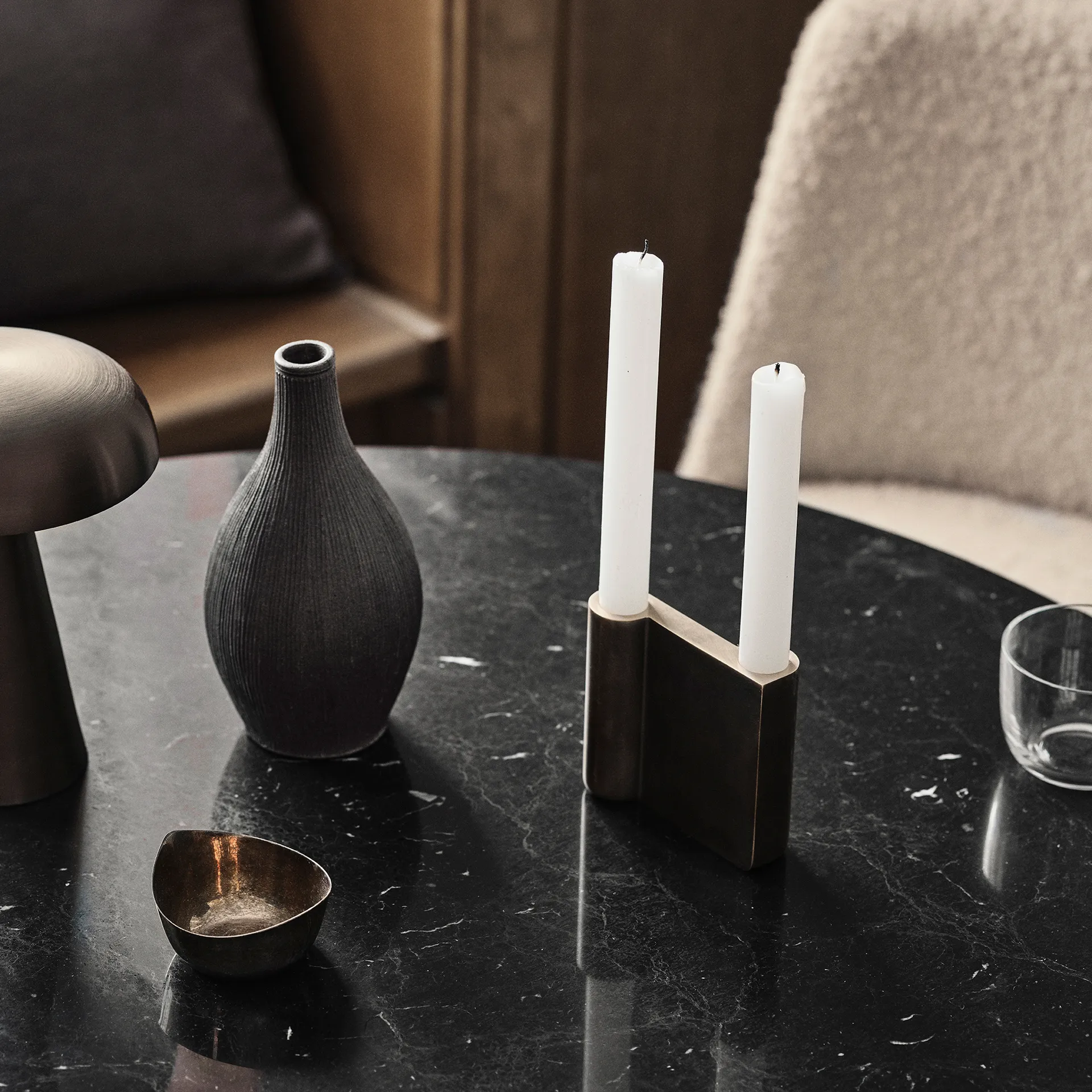 Collect Kerzenhalter SC39, Bronzed brass &Tradition