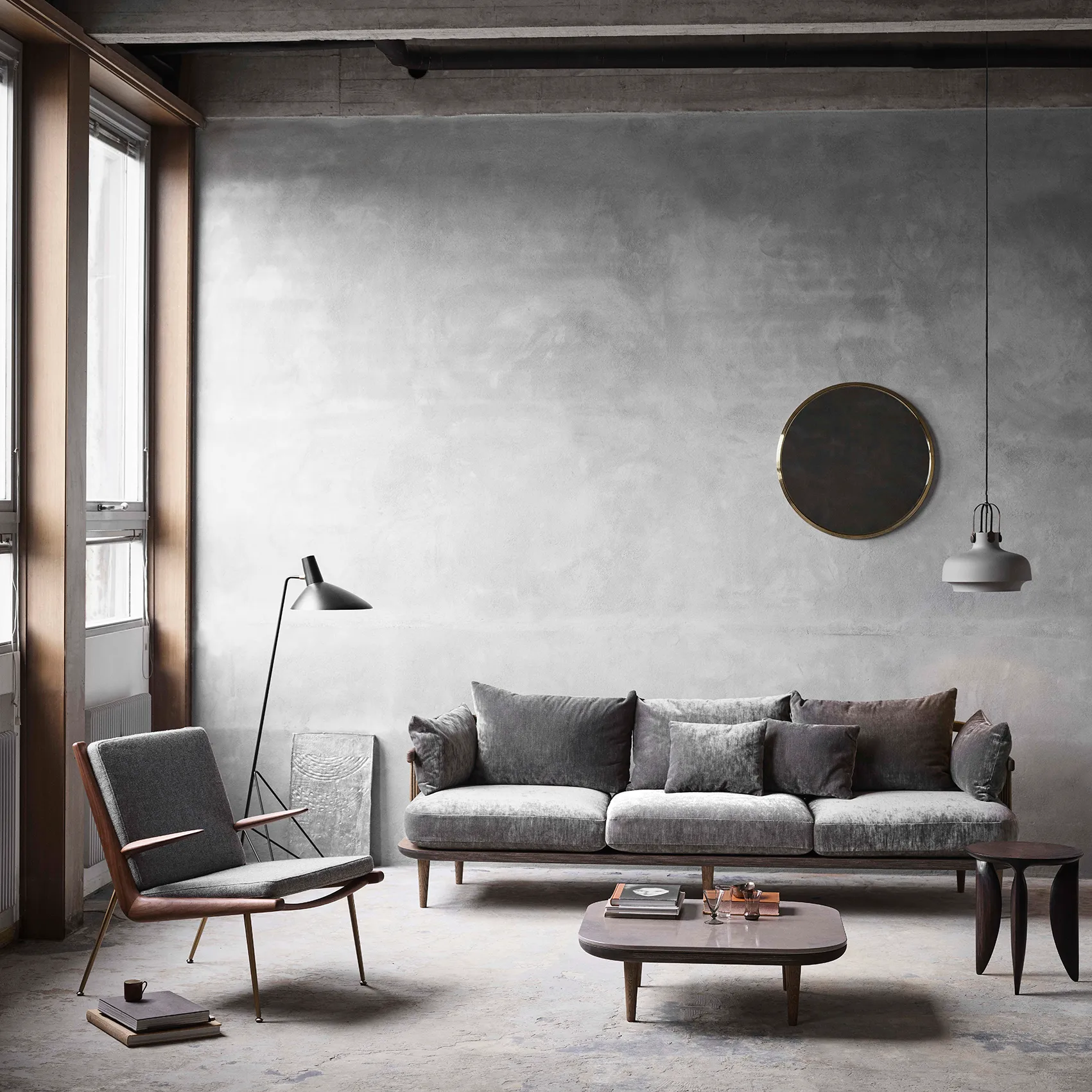 Copenhagen Pendelleuchte SC7, Matt stone (grau) &Tradition