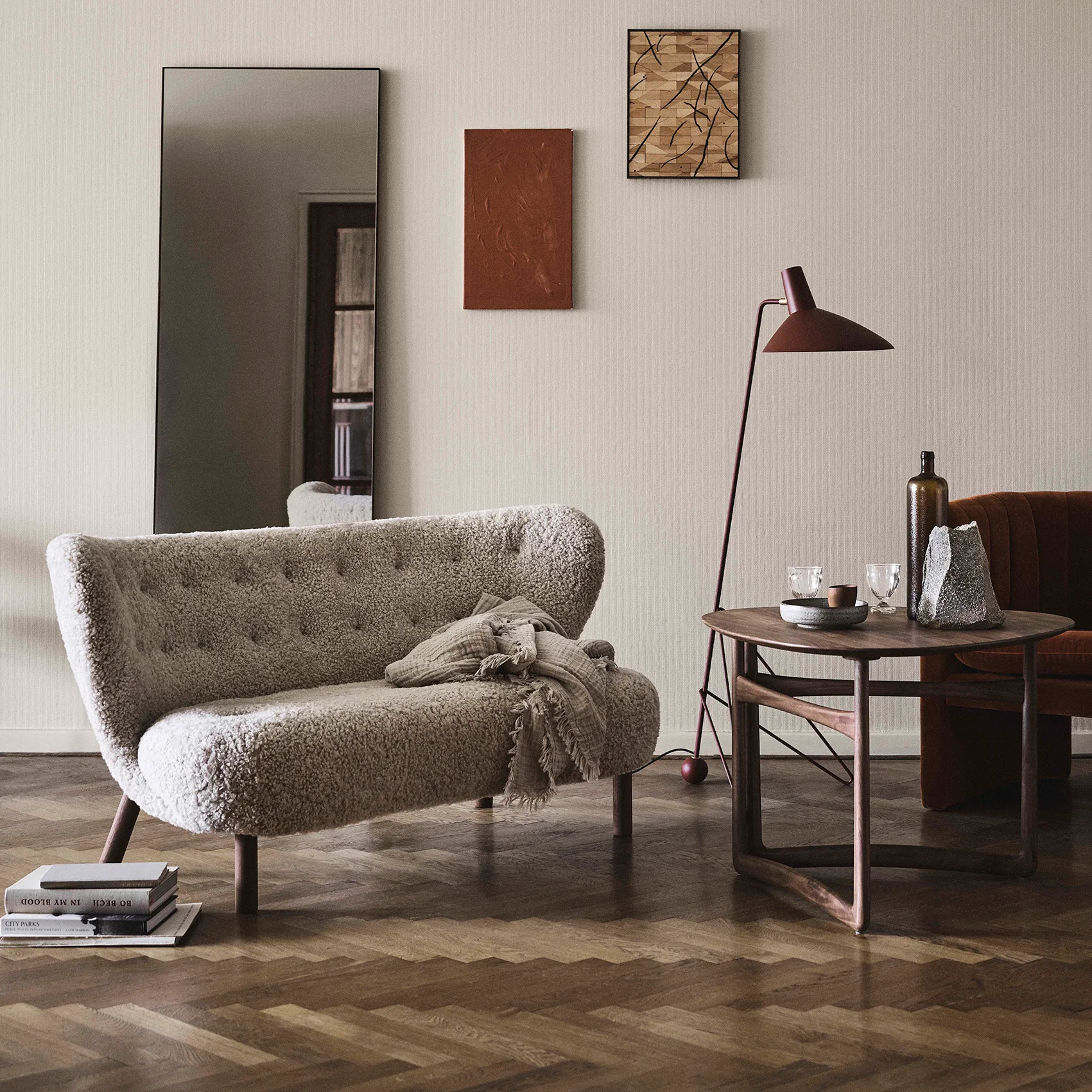 Drop Leaf Couchtisch HM5, Walnut &Tradition