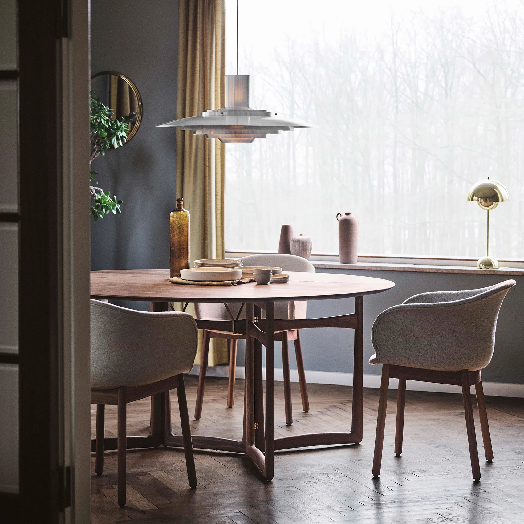 Drop Leaf Esstisch HM6, Walnuss &Tradition