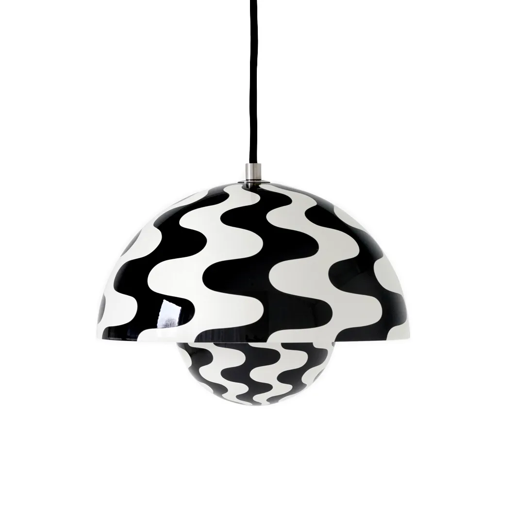 Flowerpot VP1 Pendelleuchte, Black-white pattern &Tradition