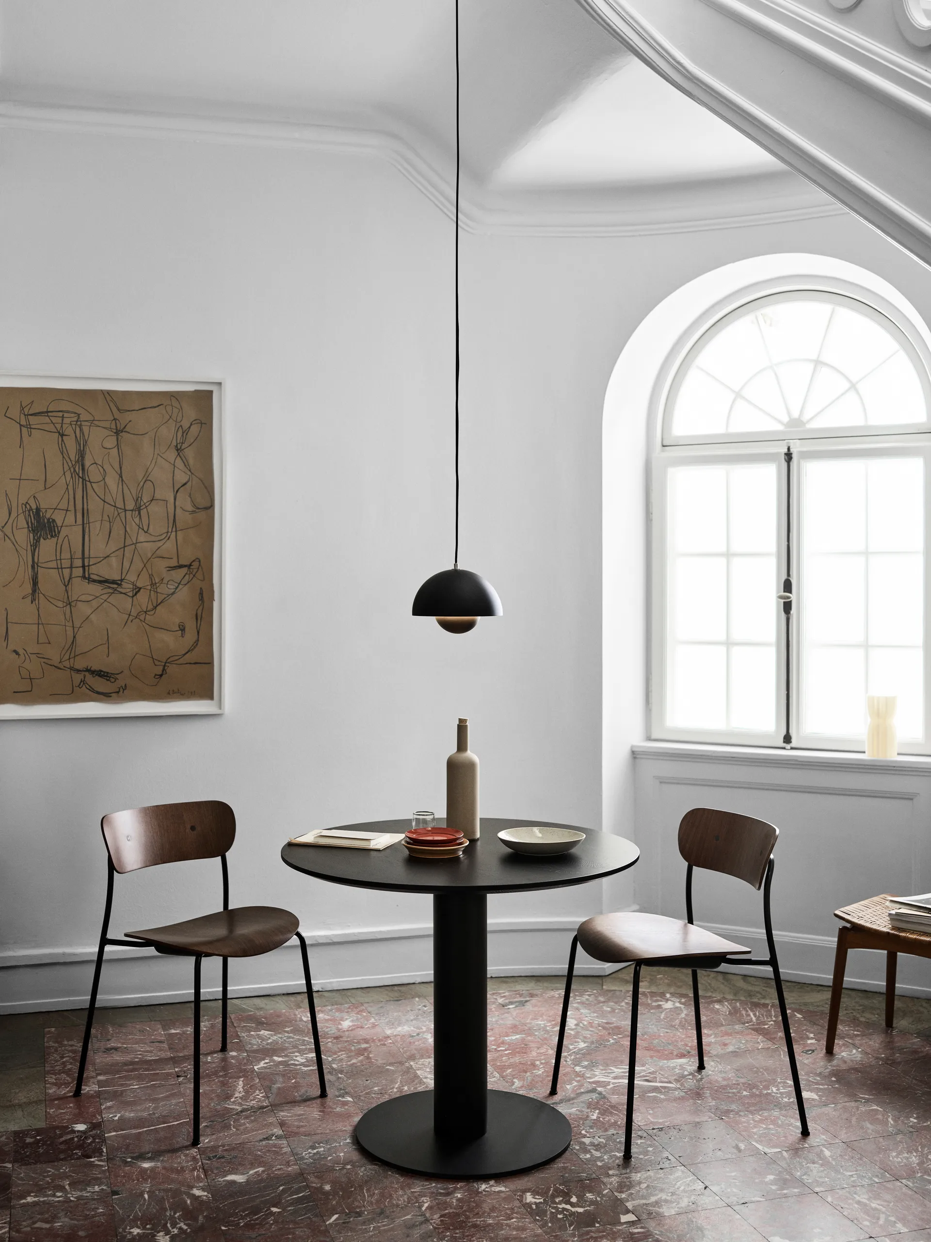 Flowerpot VP1 Pendelleuchte, Schwarz matt &Tradition