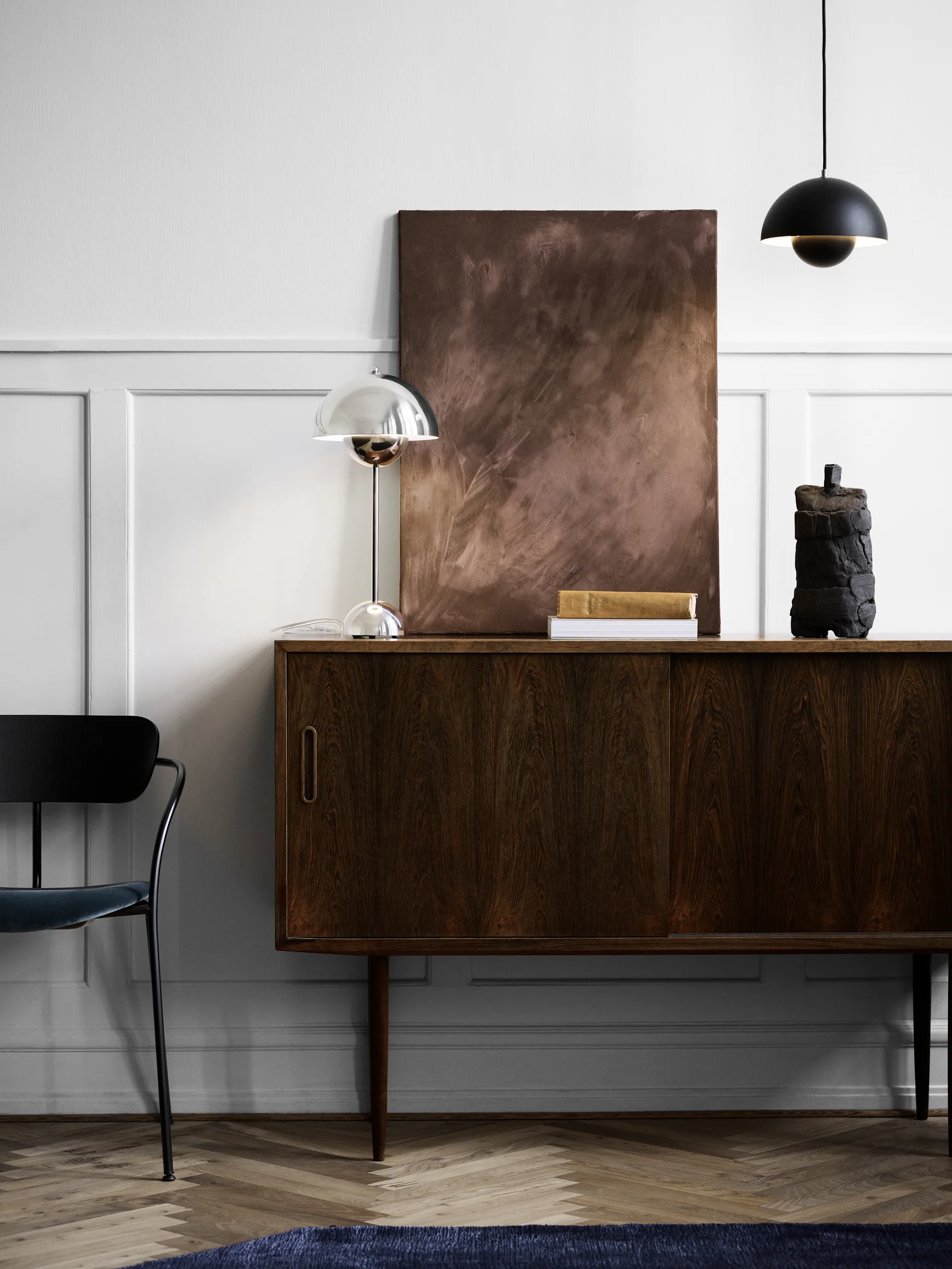 Flowerpot VP1 Pendelleuchte, Schwarz matt &Tradition