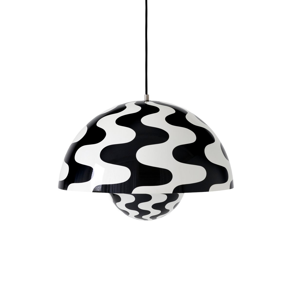 &Tradition Flowerpot VP2 Big Pendelleuchte Black-white pattern