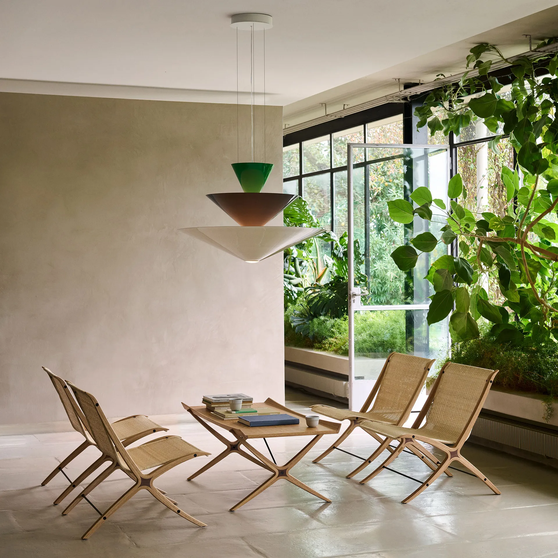 Gio LN15 Pendelleuchte Ø92 cm, Signal green-deep blue-ecru &Tradition