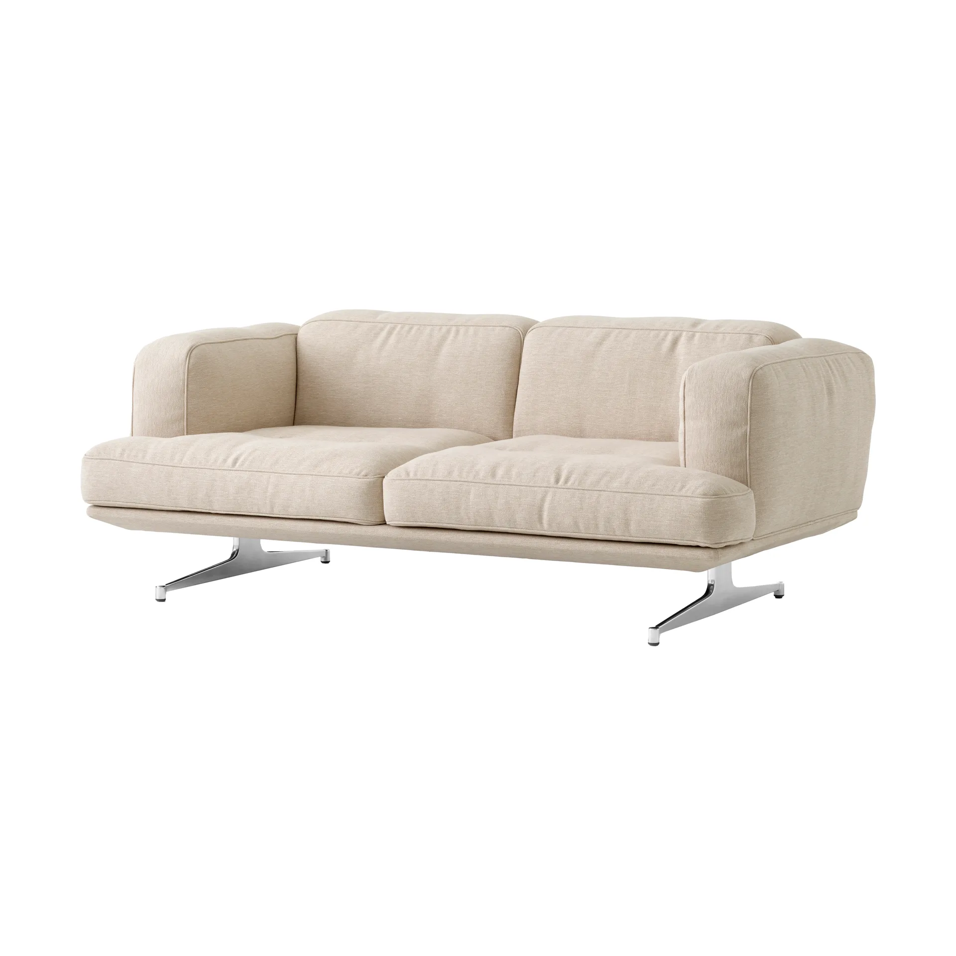 Inland AV22 Sofa 2-Sitzer, Clay 0011-polished Aluminium &Tradition
