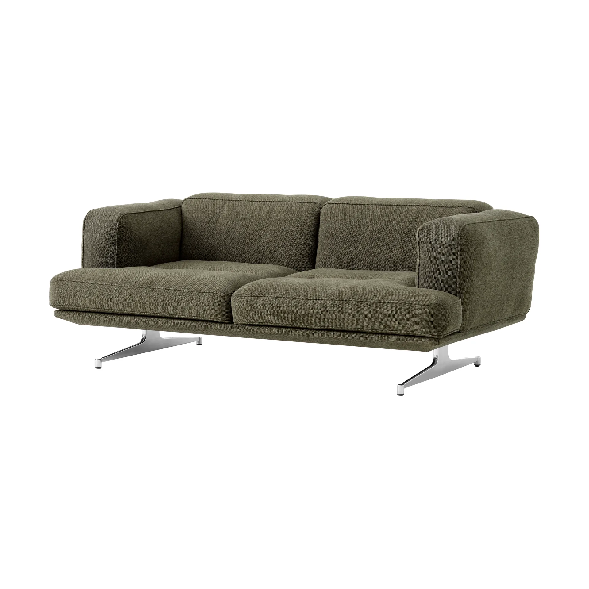 Inland AV22 Sofa 2-Sitzer, Clay 0014-polished Aluminium &Tradition