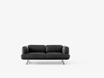 Inland AV22 Sofa 2-Sitzer - Noble Leder schwarz-warm black - &Tradition