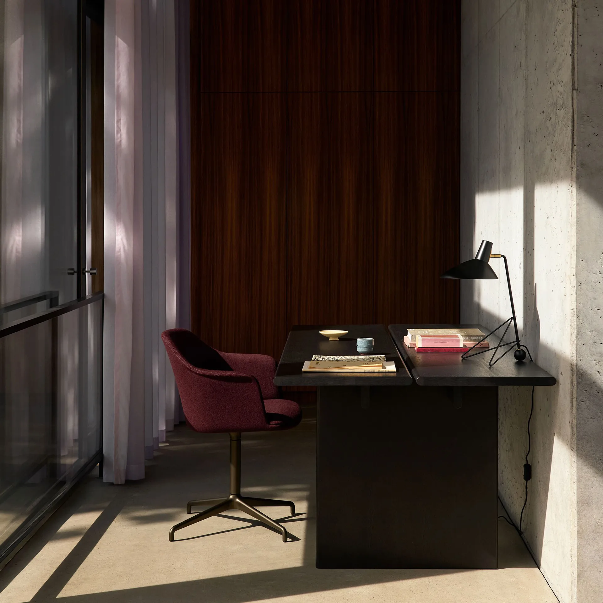 Ita OS1 Esstisch mit Kabelmanagement 95x200 cm, Dark stained oak &Tradition