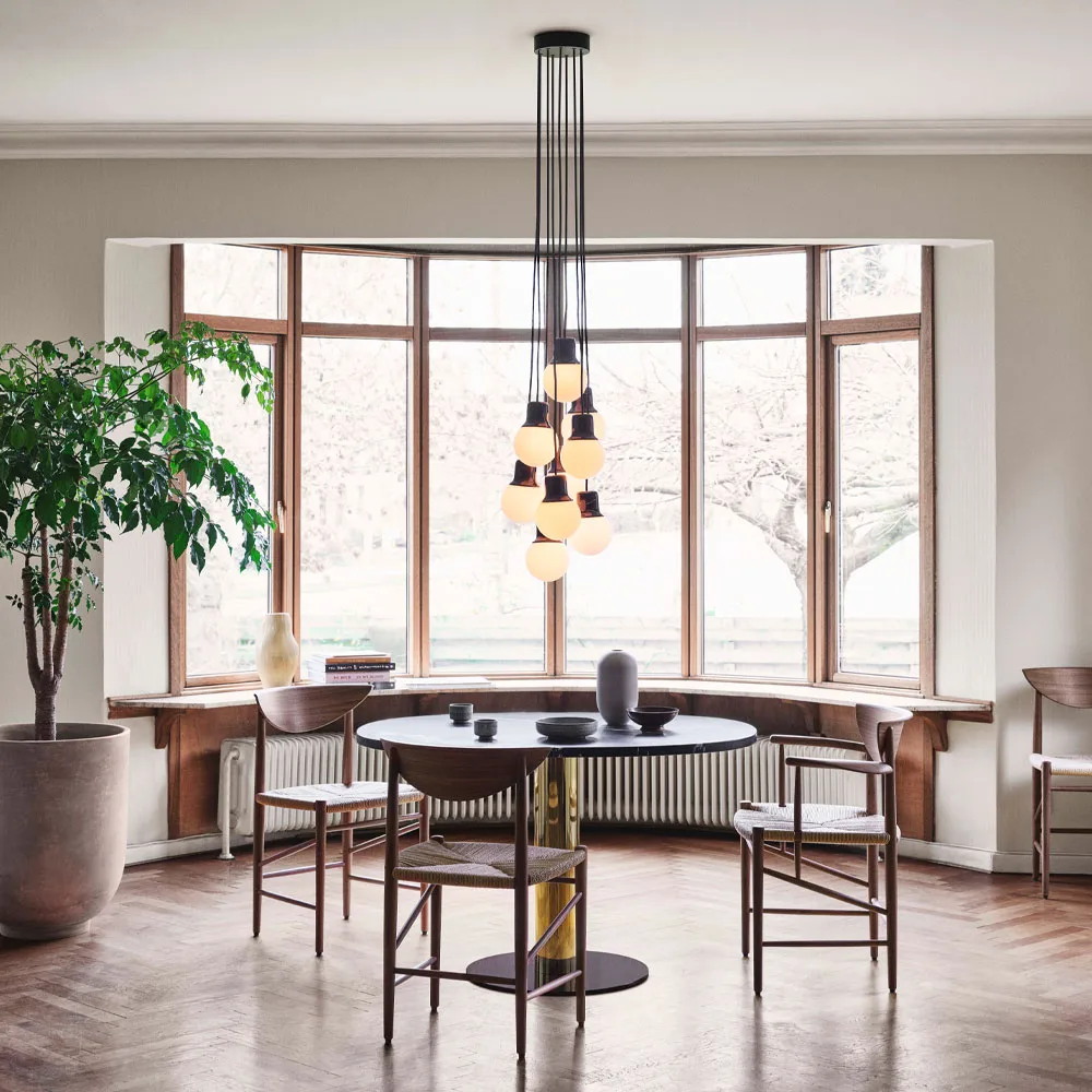 Mass Light NA6 Pendelleuchte, Schwarzer Marmor/weiß, nero marquina &Tradition