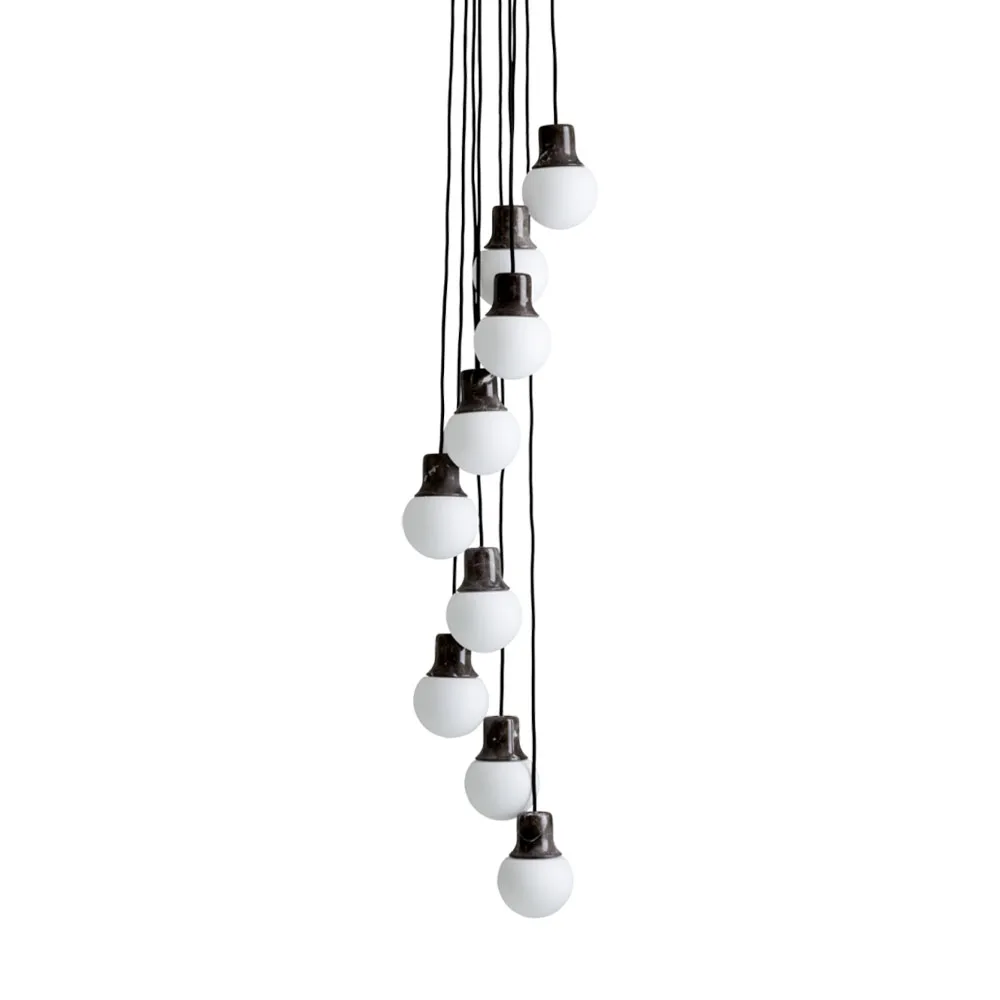 Mass Light NA6 Pendelleuchte, Schwarzer Marmor/weiß, nero marquina &Tradition