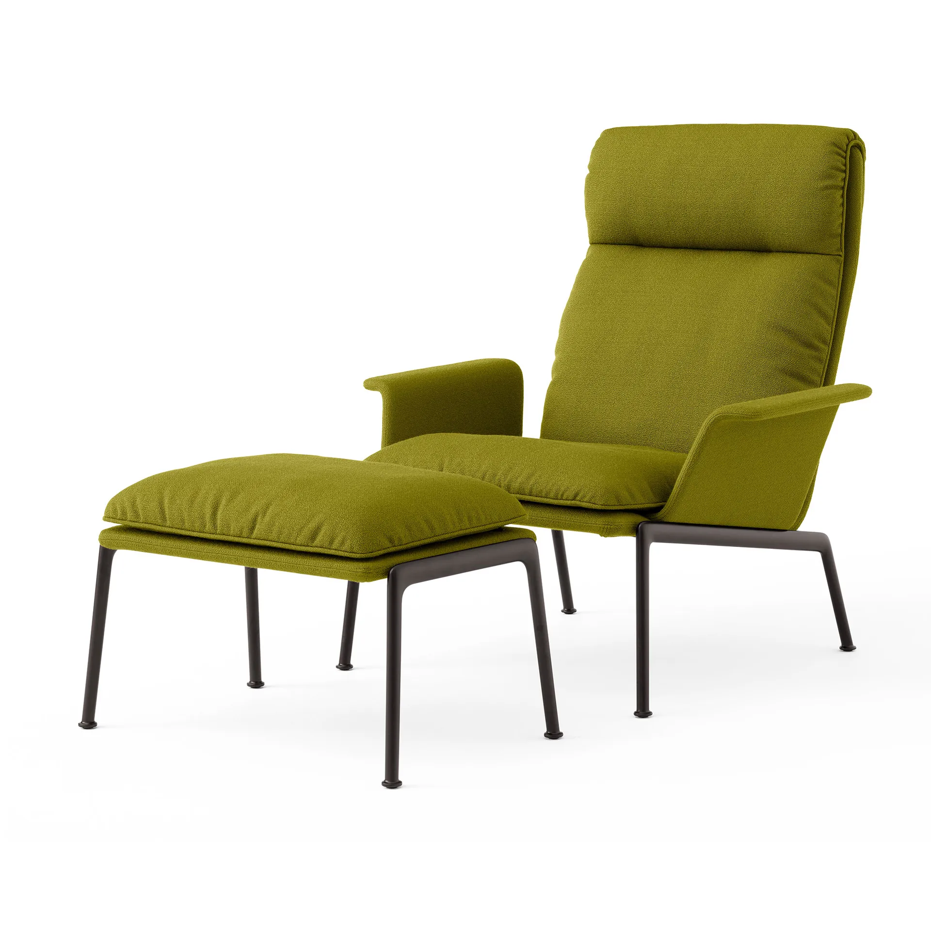 Muno LN17 High back Lounge-Sessel, Warm black-Vidar 0956 &Tradition