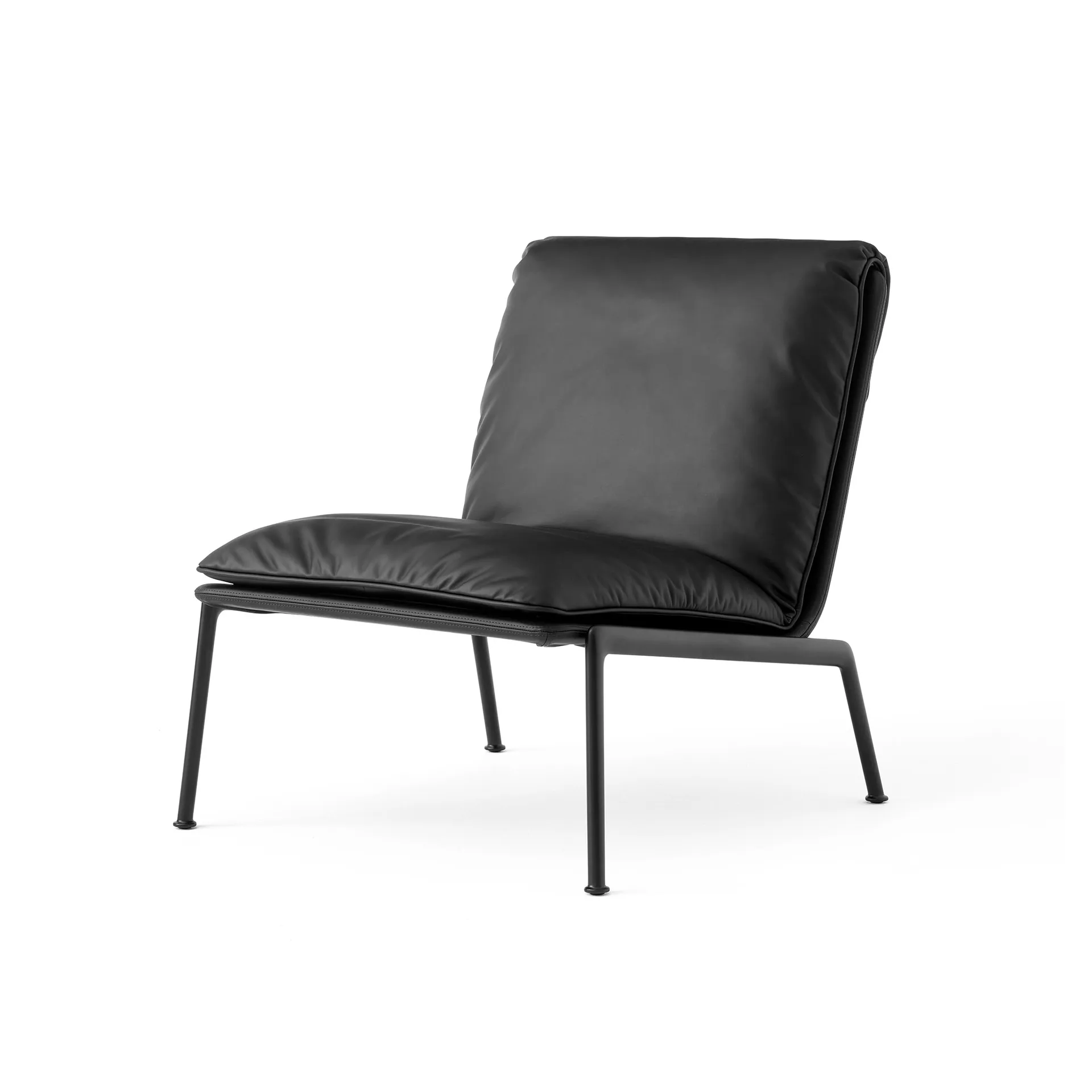 Muno LN18 Lounge-Sessel, Warm black-Noble leather Black &Tradition