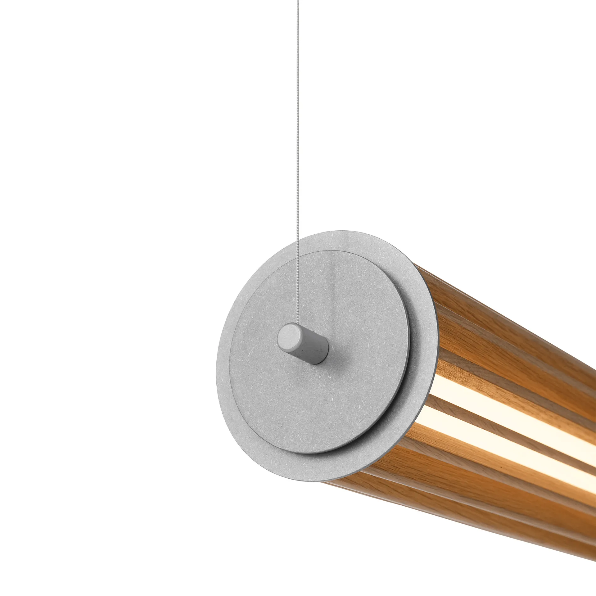 Numbra TY1 Pendelleuchte, Lackierte Eiche-getrommeltes Aluminium &Tradition