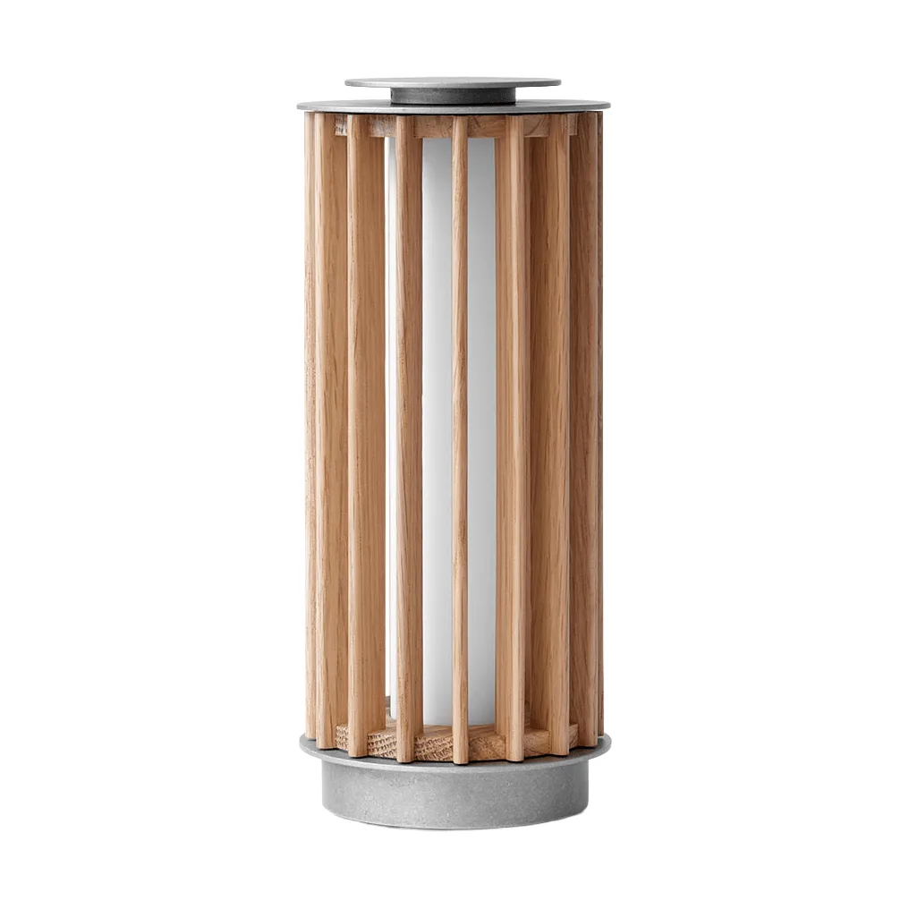 Numbra TY3 tragbare Tischleuchte, Lackierte Eiche-getrommeltes Aluminium &Tradition