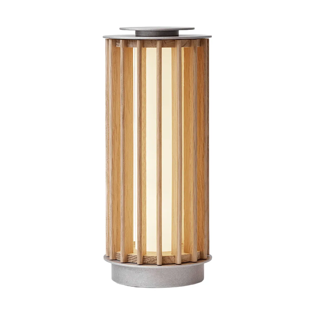 Numbra TY3 tragbare Tischleuchte, Lackierte Eiche-getrommeltes Aluminium &Tradition